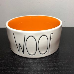 🆕 Rae Dunn Woof Dog Bowl Orange Halloween Fall